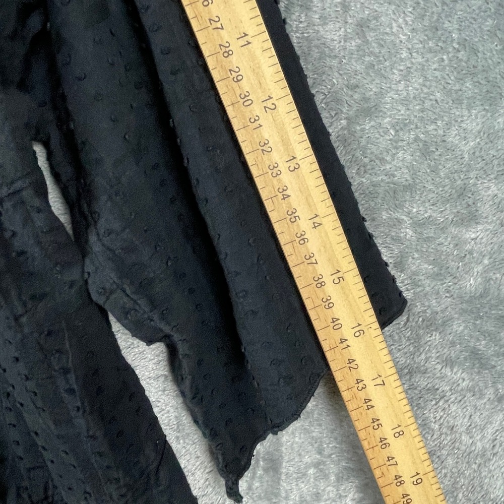 Produce‎ Co Tunic Top Womens Large Black Textured Asymmetrical Hem Cotton Boho - Picture 8 of 10